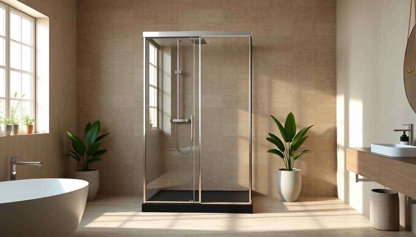 Erleben Sie die elegante sonni Duschkabine 80x80 in einem modernen Badezimmer.