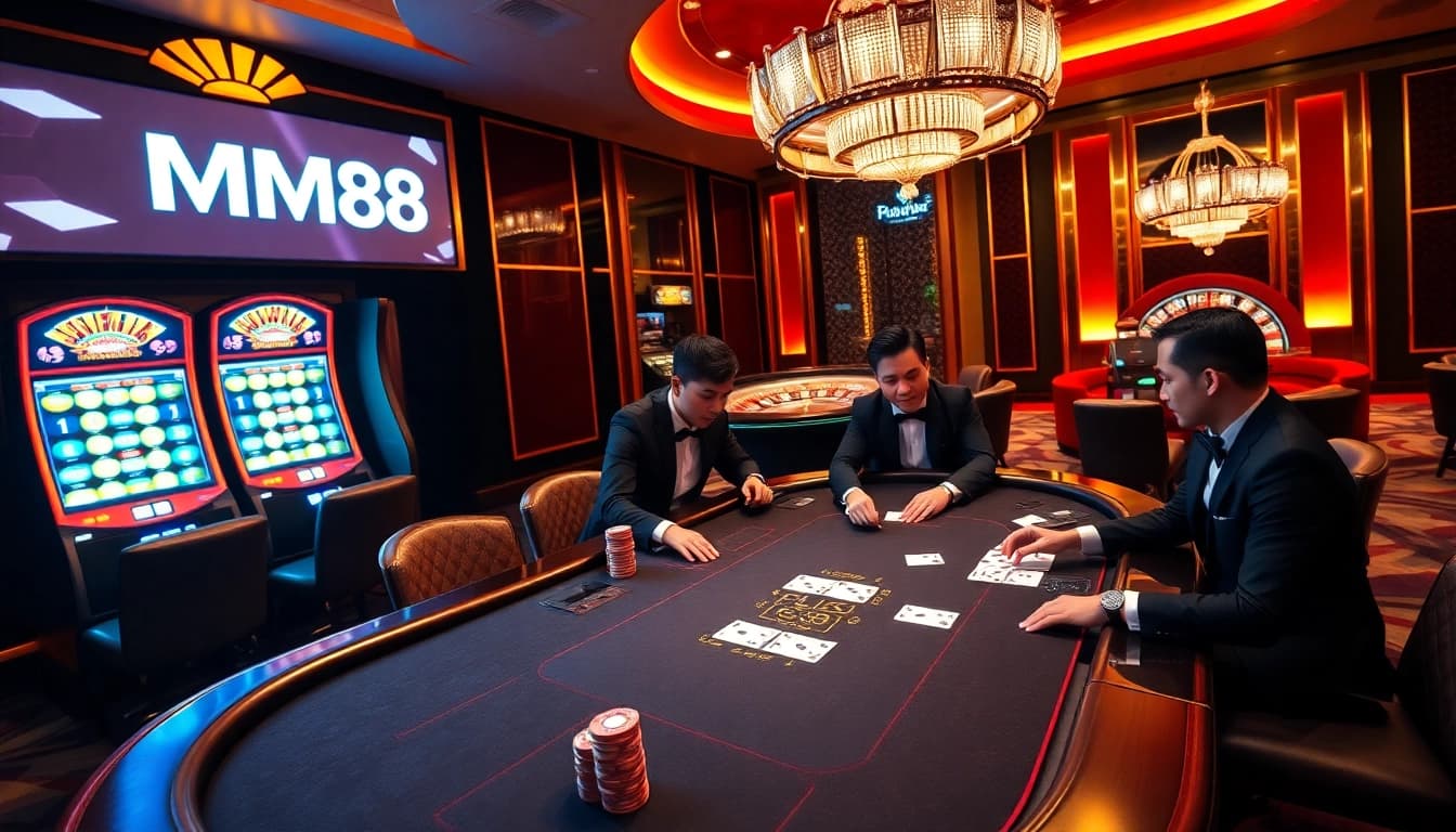 Experience the excitement of MM88 as chips stack up at the high-stakes poker table.