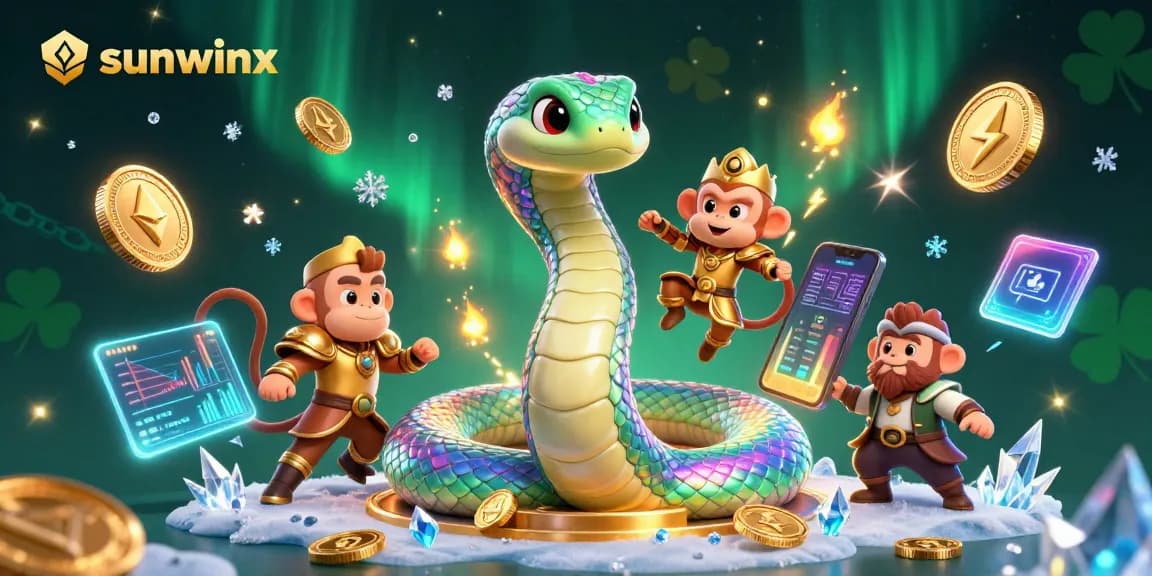 Engage with sunwinx casino games featuring a vibrant 3D rainbow serpent and crypto elements