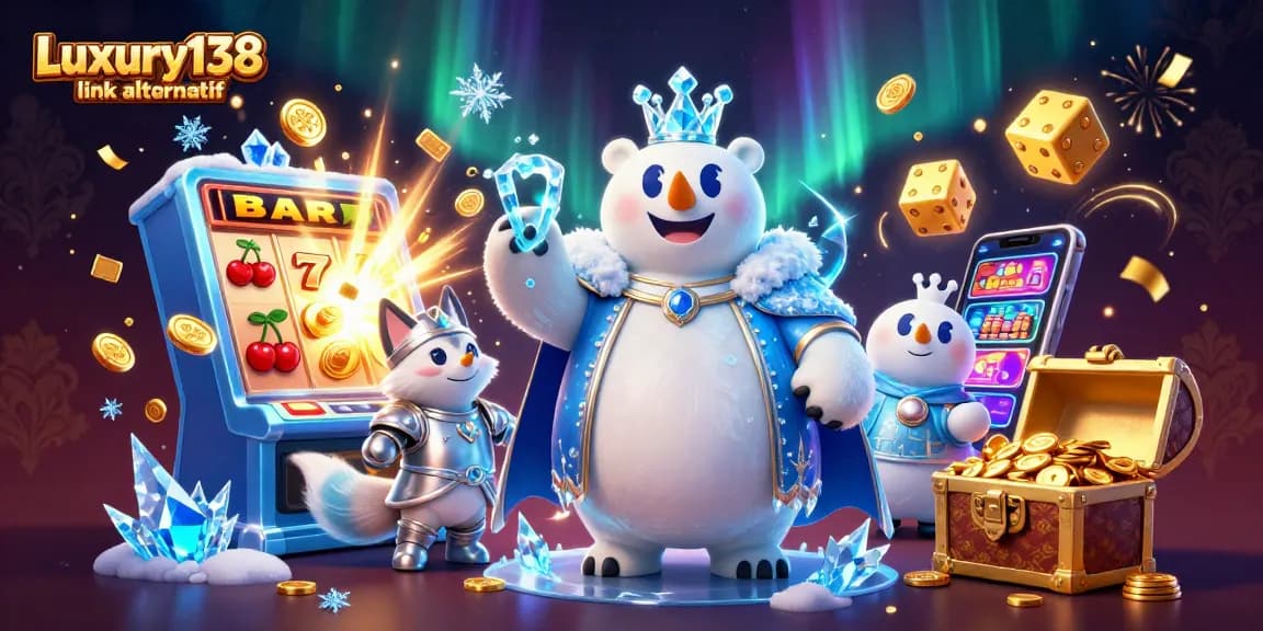 Spin the Luxury138 link alternatif slot machine for big wins with vibrant casino elements and characters.