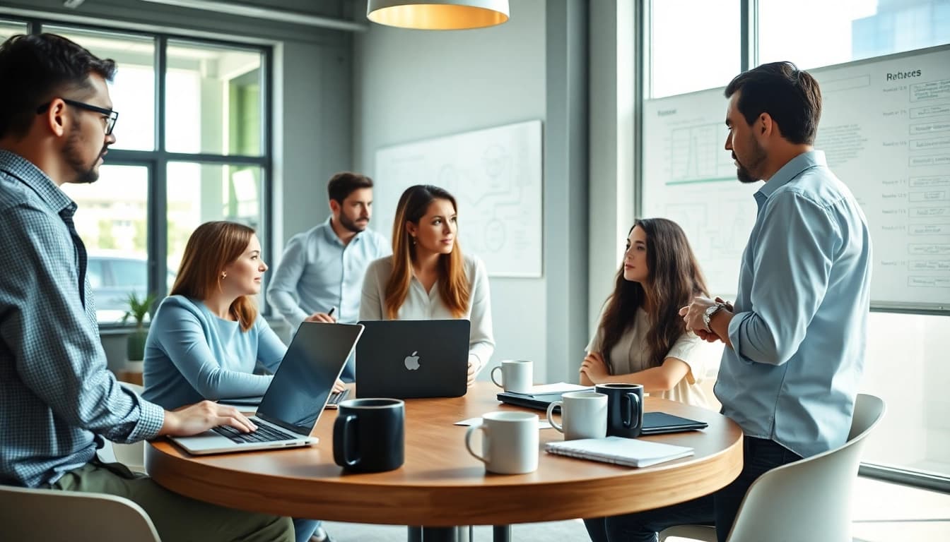 Team providing managed IT services near me in a professional office setting.