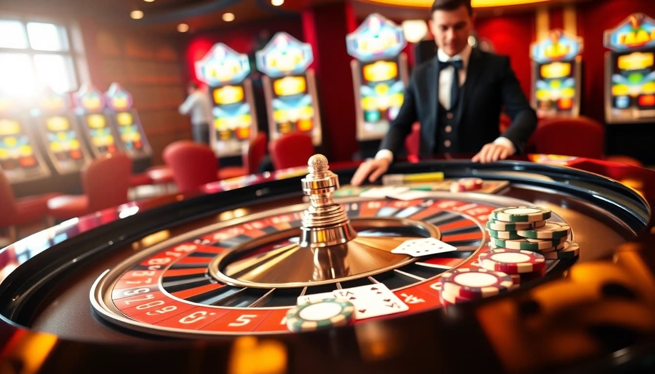 Temukan pgbet link menarik dengan suasana kasino yang energik dan meja roulette.