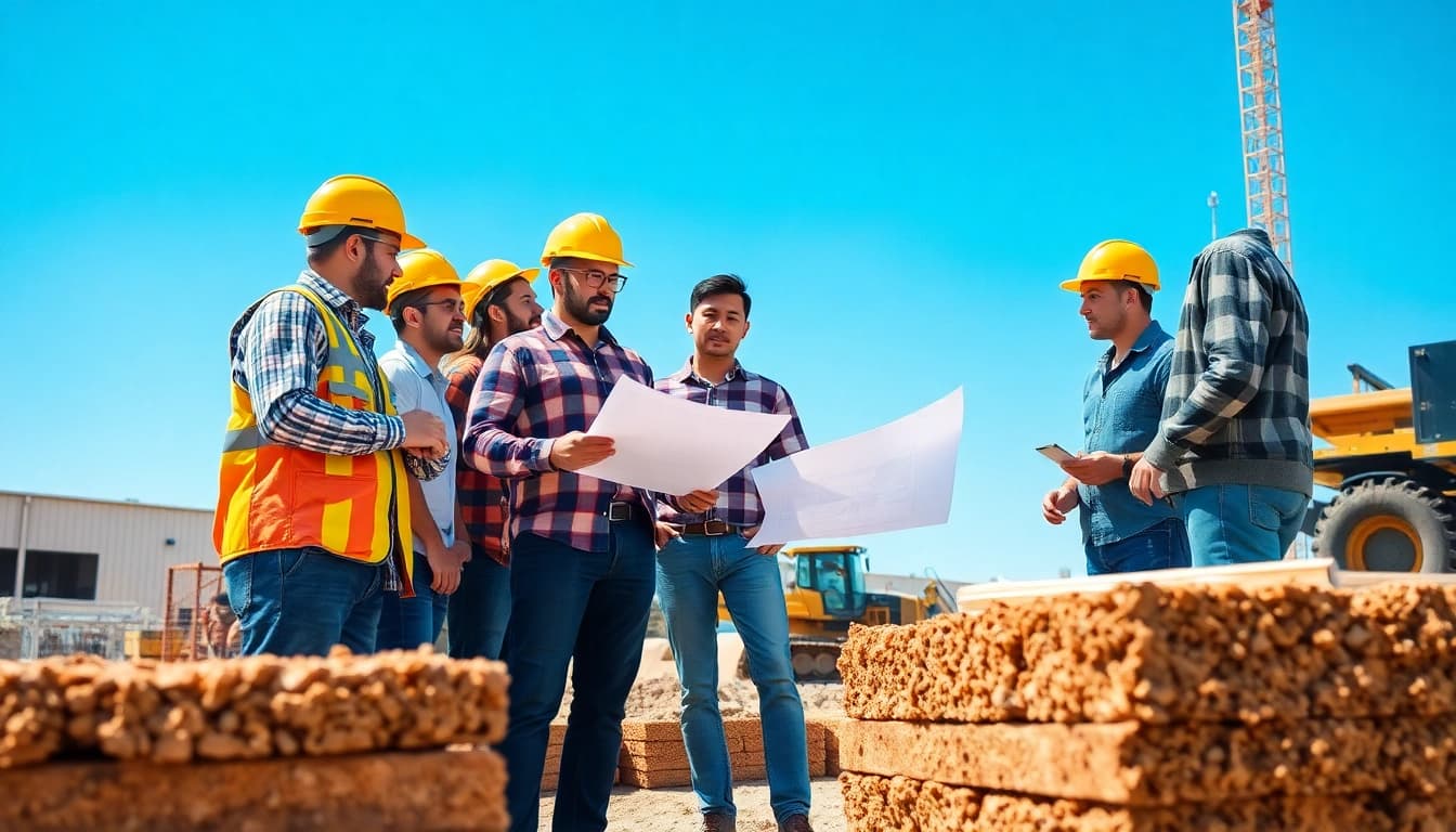 New Jersey General Contractor collaborating with a diverse team on a construction site.
