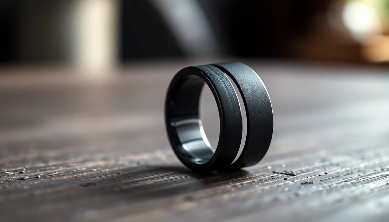 Admire the elegance of Black Zirconium Rings highlighting unique craftsmanship and design.