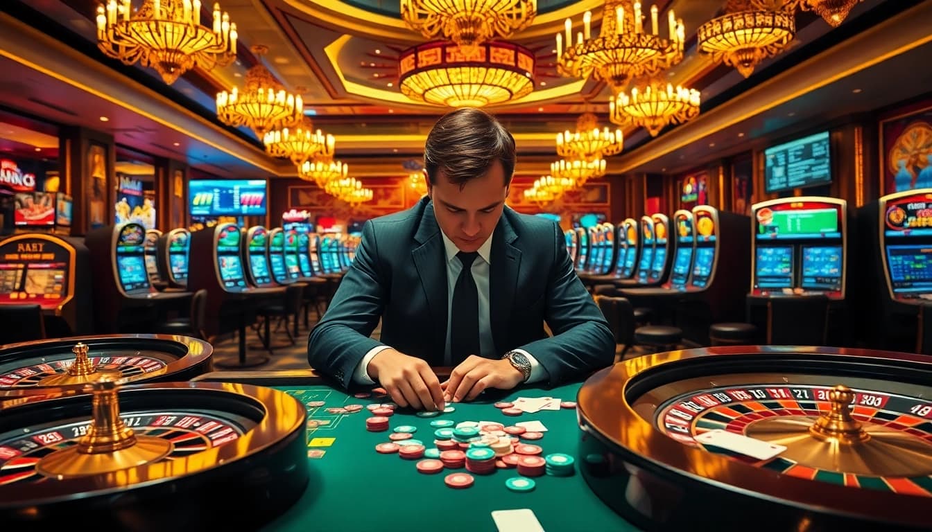 Experience the thrill of gambling at 여기여 with vibrant slot machines, engaging poker games, and exciting roulette tables in a luxurious casino setting.