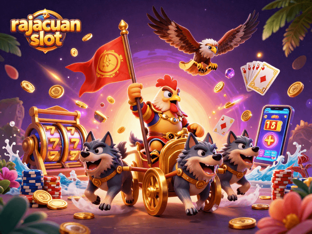 Menggali strategi judi slot di rajacuan slot dengan keseruan simbol slot, koin emas, dan peluang jackpot.