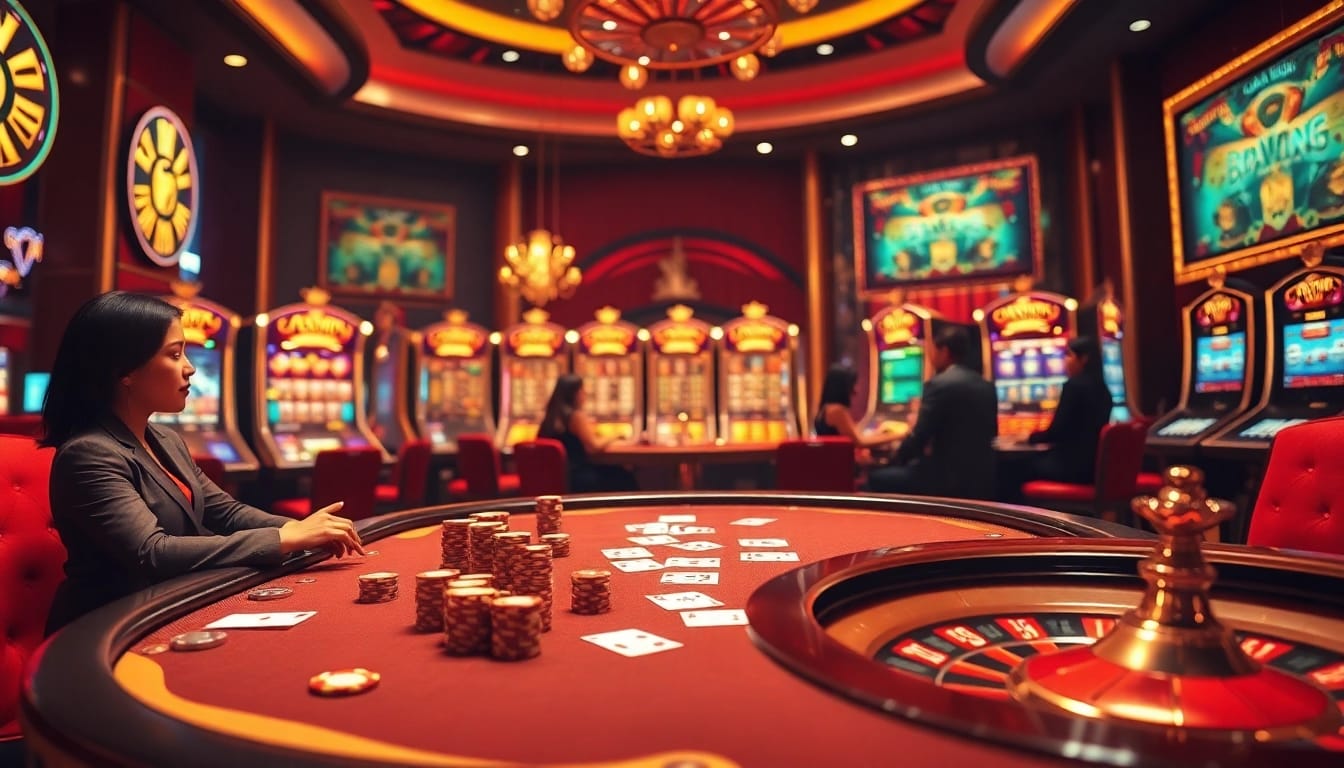 Engaging poker players at a luxurious casino table; Nếu như vậy bám vào đây concept represented through excitement.