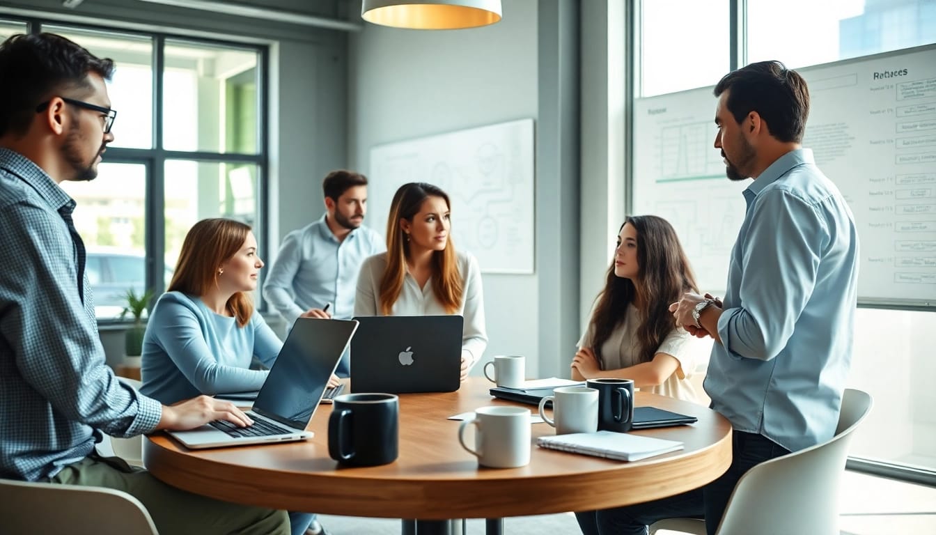 Team providing managed IT services near me in a professional office setting.