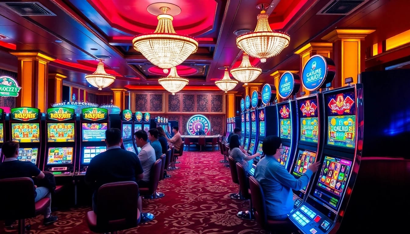 Engage in thrilling slot bet kecil action at vibrant casinos with colorful machines.