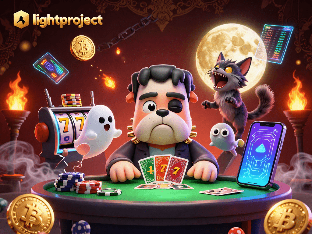 Experience thrilling gameplay at lightproject's exciting casino, featuring vibrant characters and slot machines.