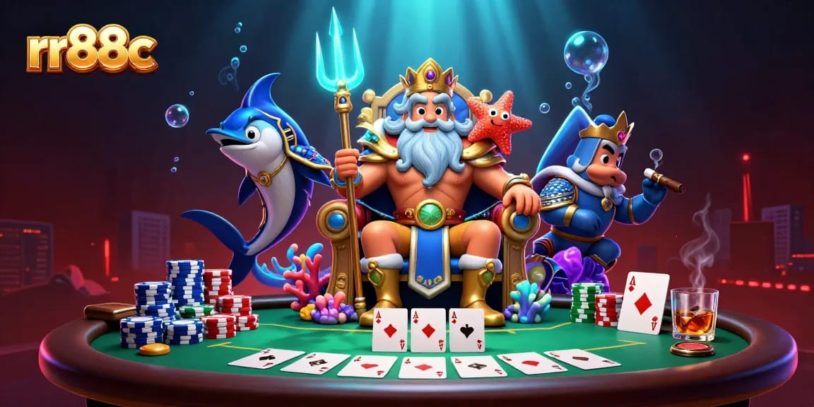 Engage with rr88c to bet confidently on poker amidst vibrant underwater treasures.
