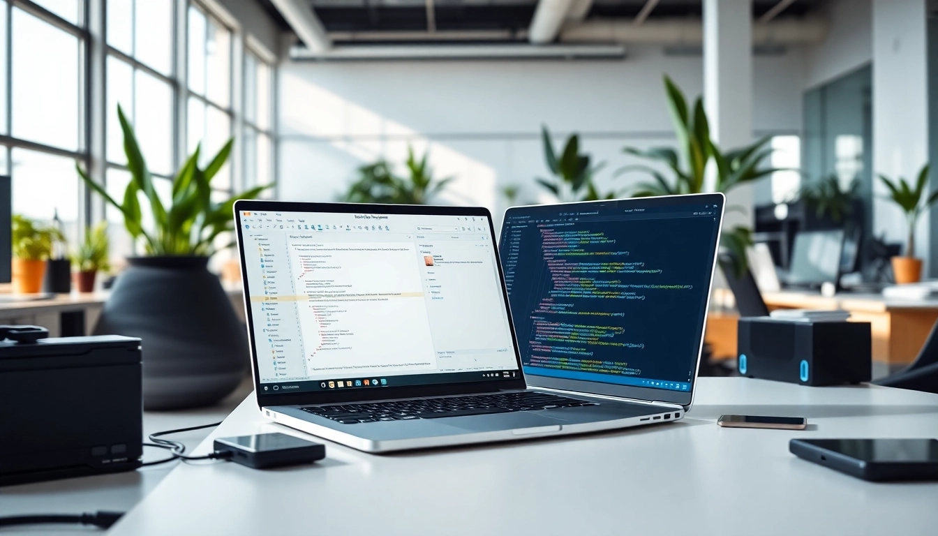 Visualizing the benefits of the test automation tool in a vibrant office environment.