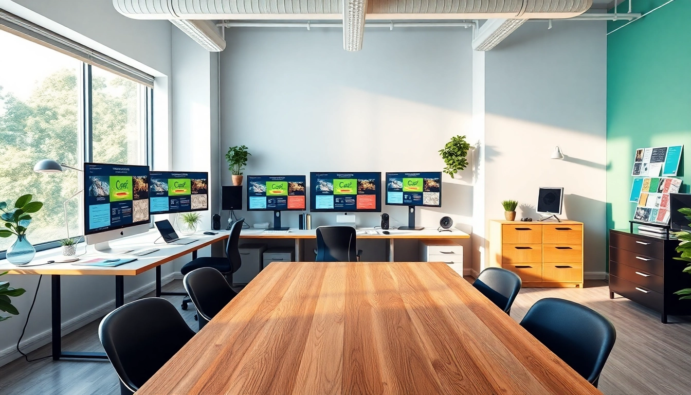 Showcasing Web Design Hereford in a modern office setting with creative tools.