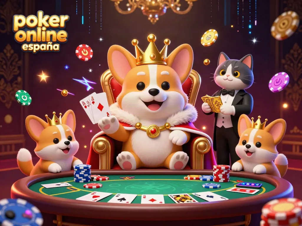 Juega en línea en las salas de poker online España con esta colorida ilustración
