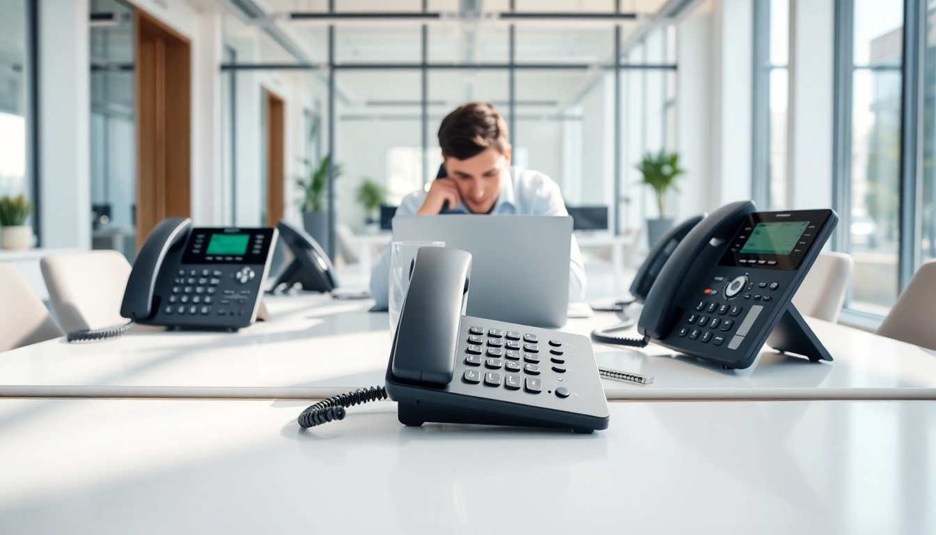 Enhance your small business phone service setup with a professional office image.