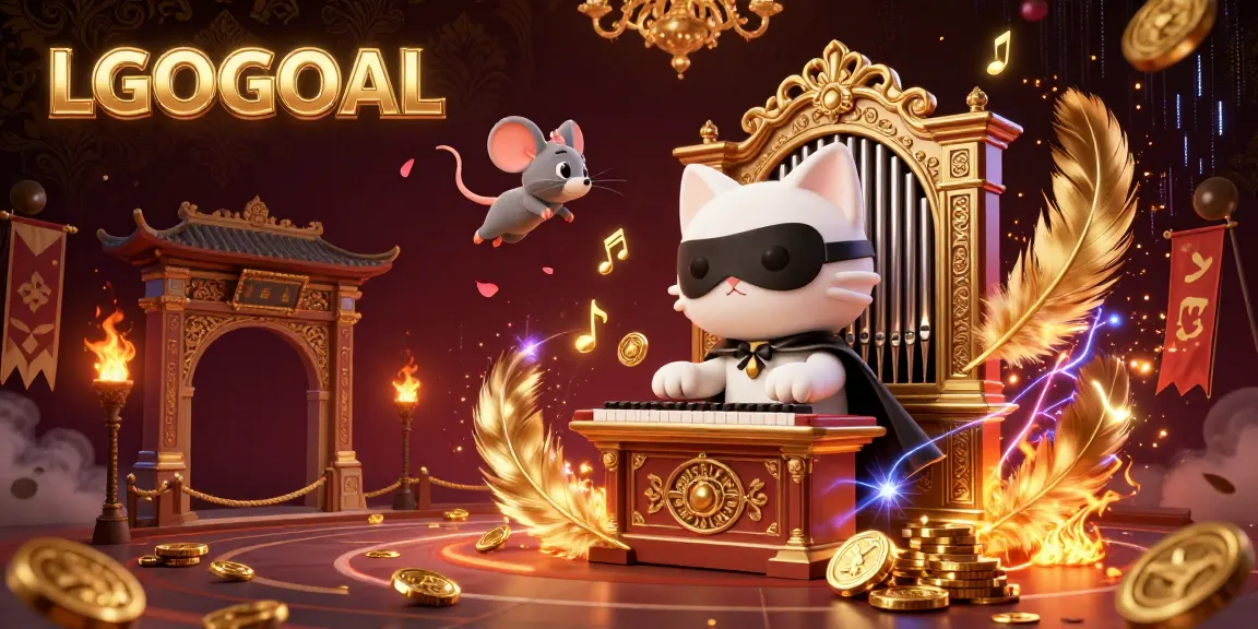 Experience the excitement of LGOGOAL with a whimsical 3D casino scene featuring unique characters and dynamic game elements.