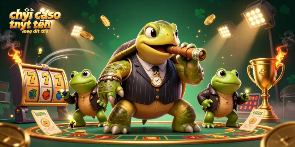 Chơi casino trực tuyến trên điện thoại với hình ảnh 3D sinh động về rùa và ngỗng cá cược.
