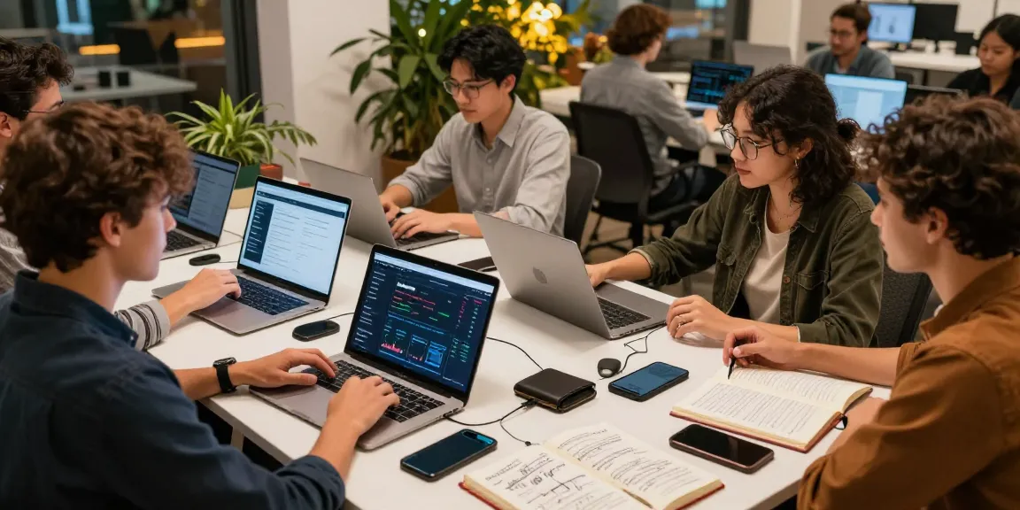 Legit cloud mining platform in a collaborative crypto workspace with professionals analyzing blockchain data and using digital wallets.