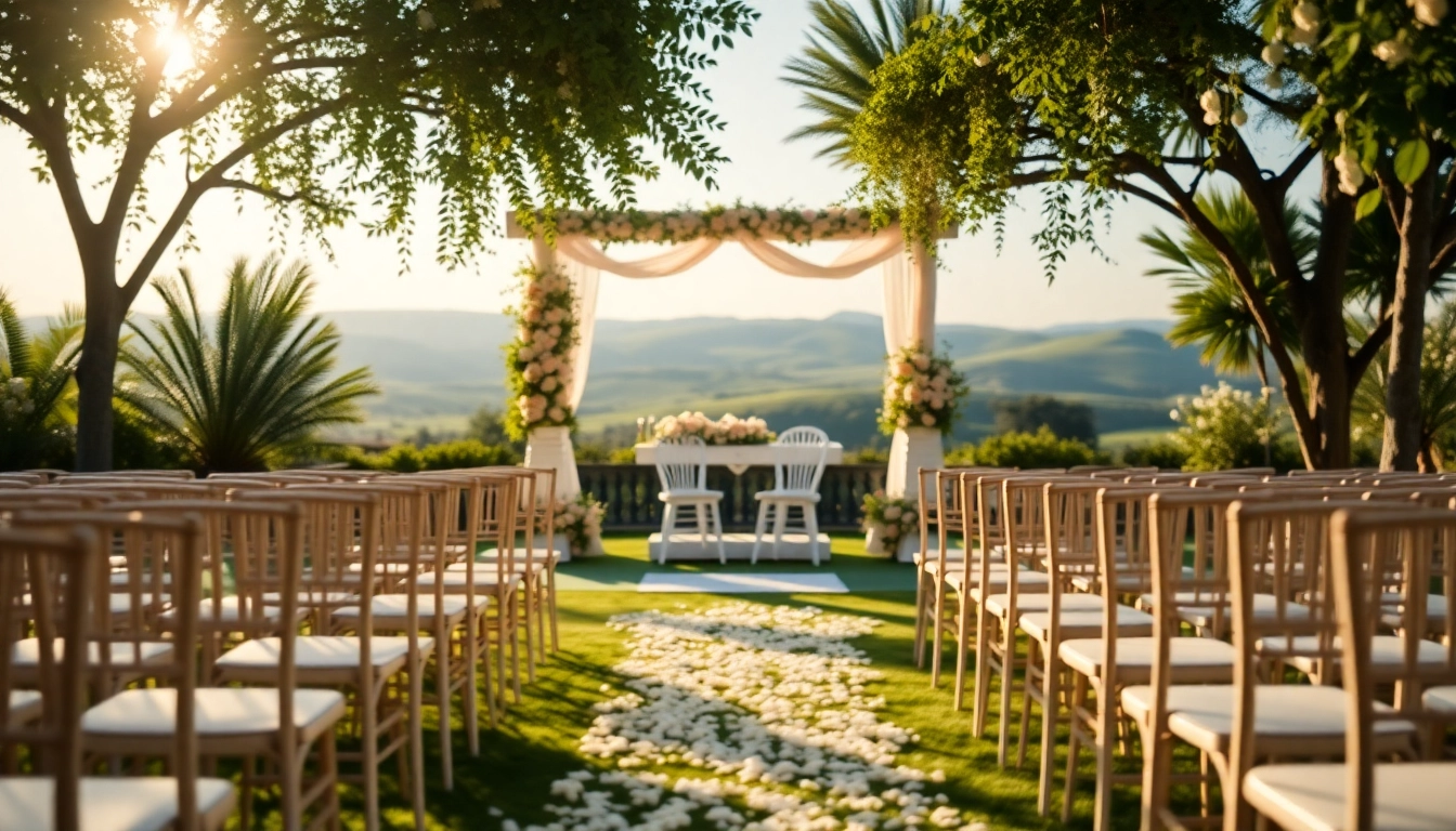 Traumhafte hochzeit location mit romantischem Dekor für eine unvergessliche Zeremonie.
