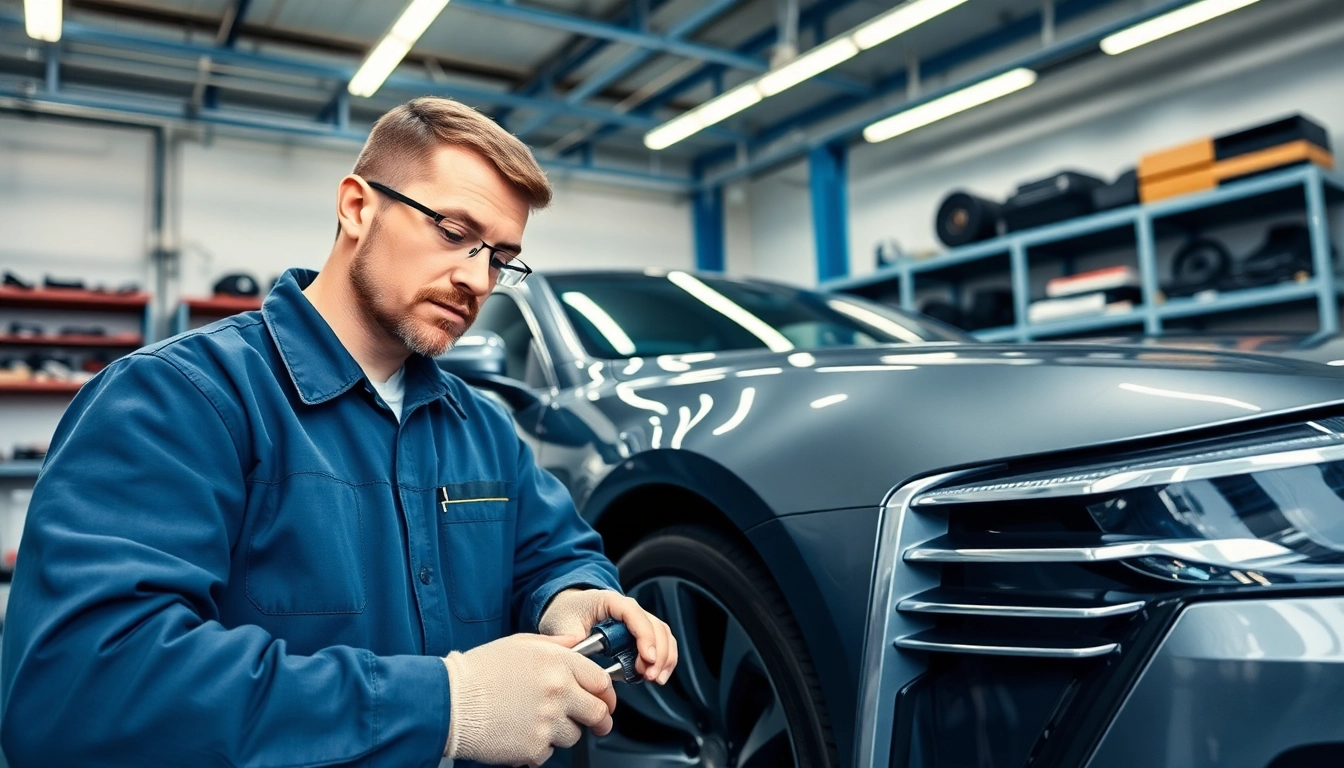 Mechanic performing an inspection for a bumper to bumper extended warranty.