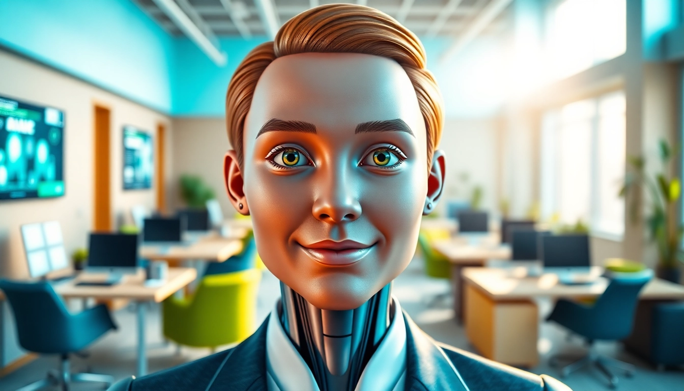 Create a unique ai avatar showcasing diversity and innovation in a modern digital workspace.