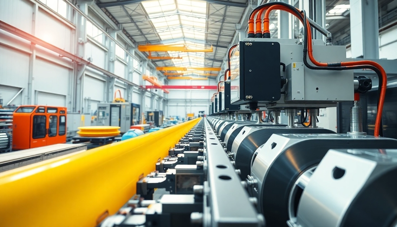 GRP Manufacturer facility illustrating advanced composite production technology and vibrant materials.