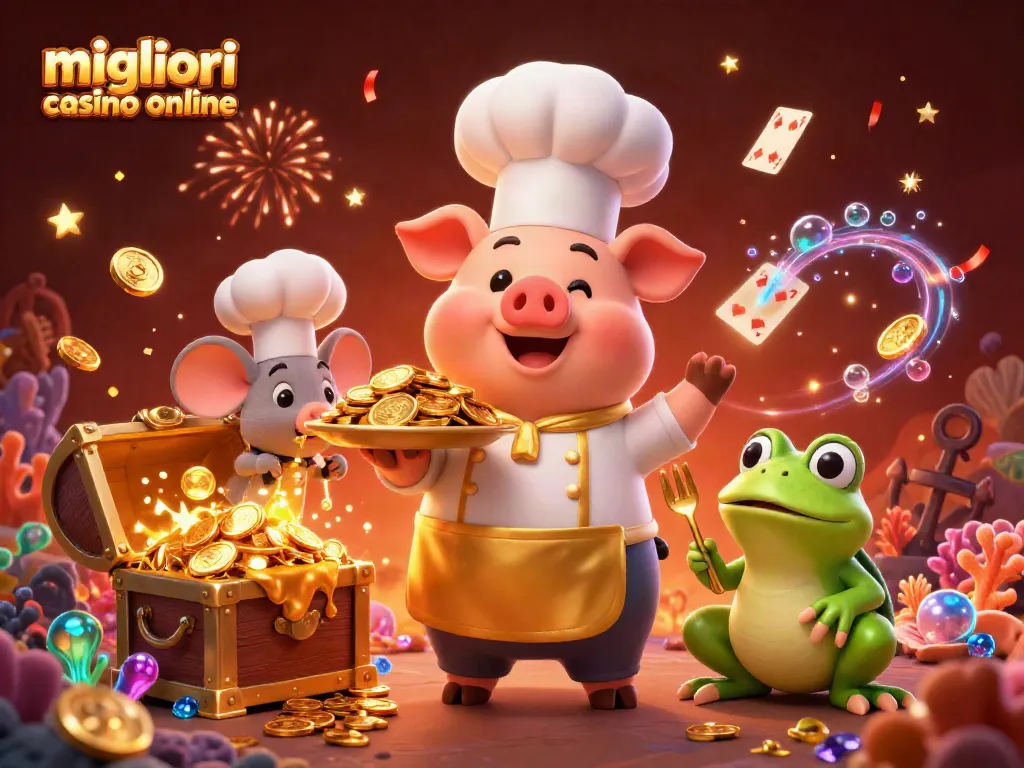 Gioca e vinci con i migliori casino online in un'illustrazione festosa ricca di dettagli