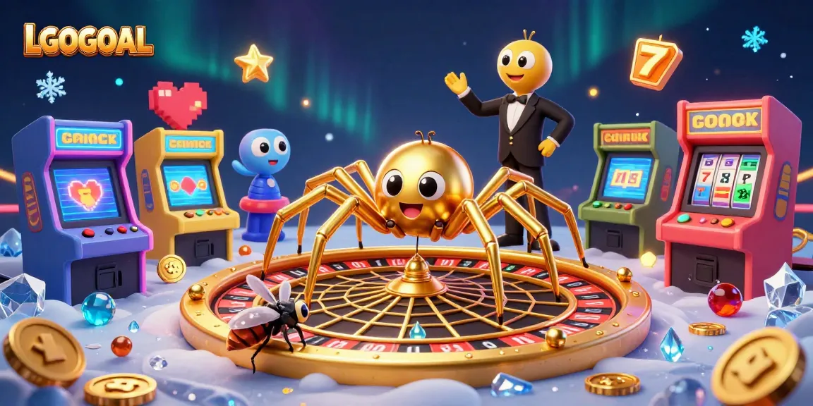 Win big with LGOGOAL, where a golden spider spins a roulette wheel as a lucky fly bets!