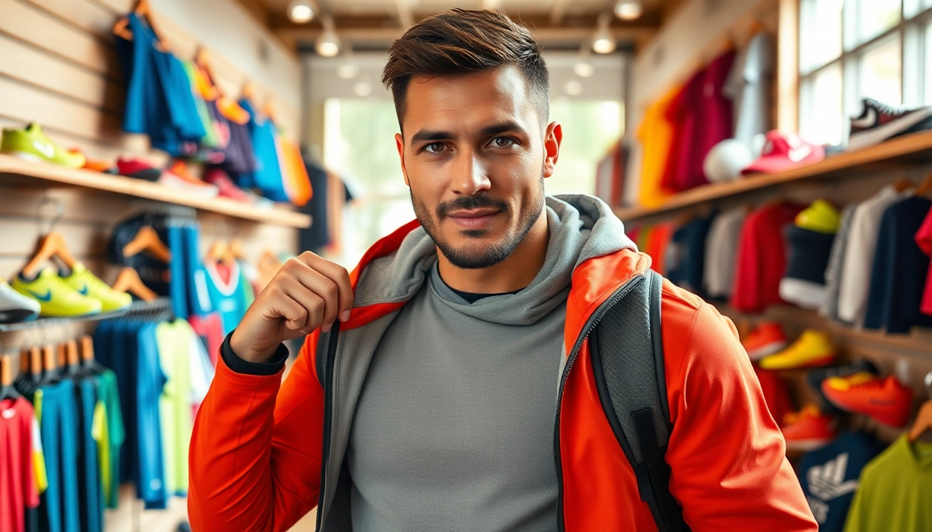 Descubre las ofertas de todo deporte betanzos mientras un atleta muestra ropa deportiva de alta calidad.