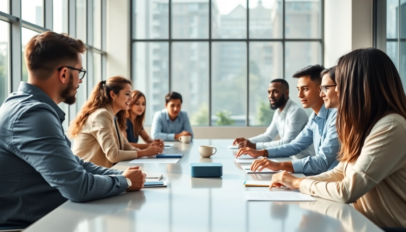 Enhancing workforce development through collaboration in a modern office environment.