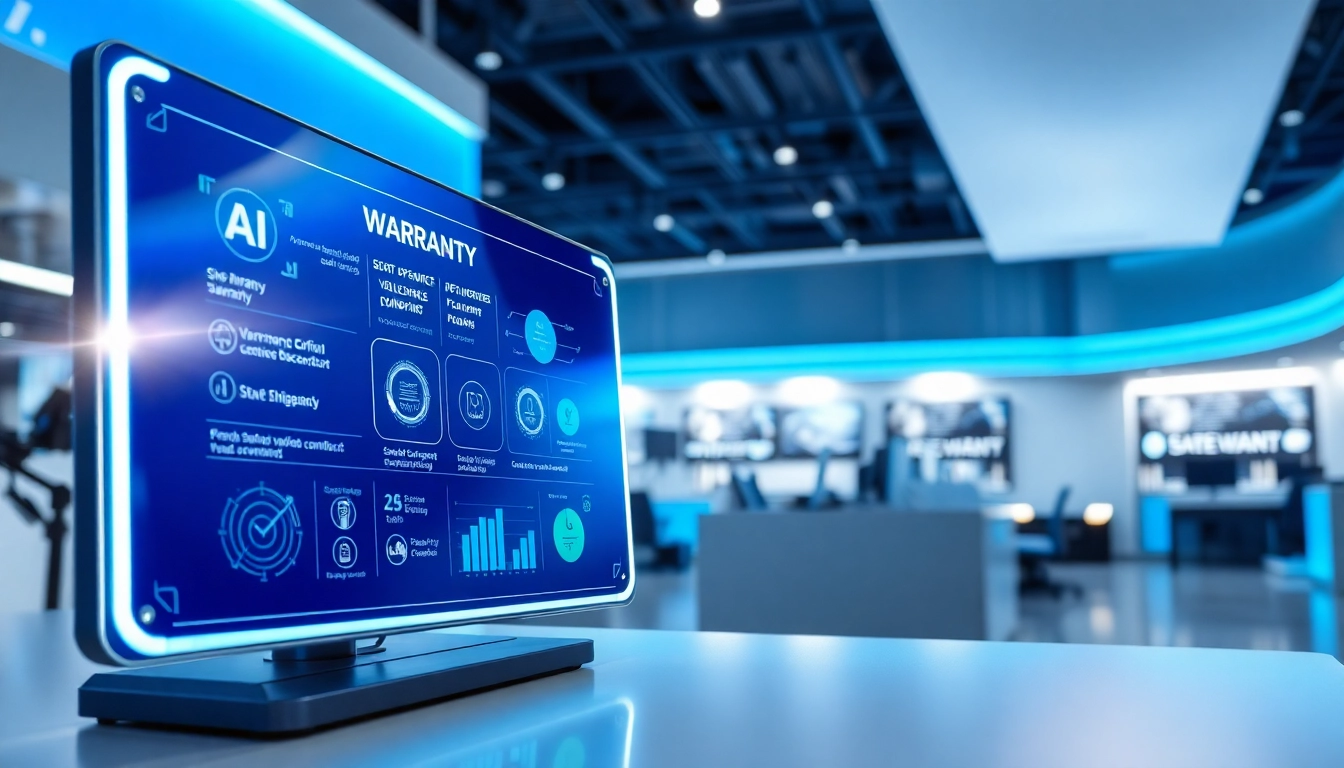 Empowered AI powered warranty company interface in a modern workspace showcasing advanced solutions.