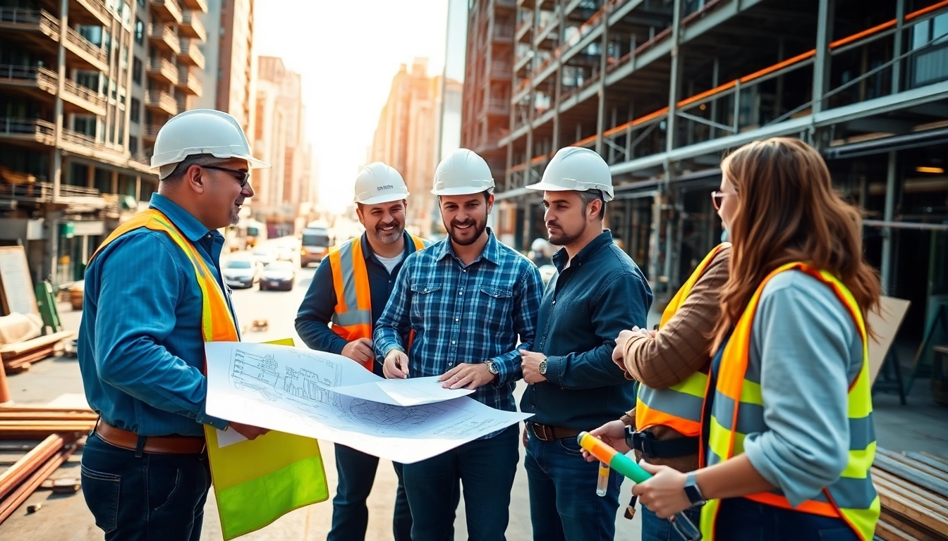 Expert New Jersey General Contractor overseeing a construction project on-site with essential tools and plans.