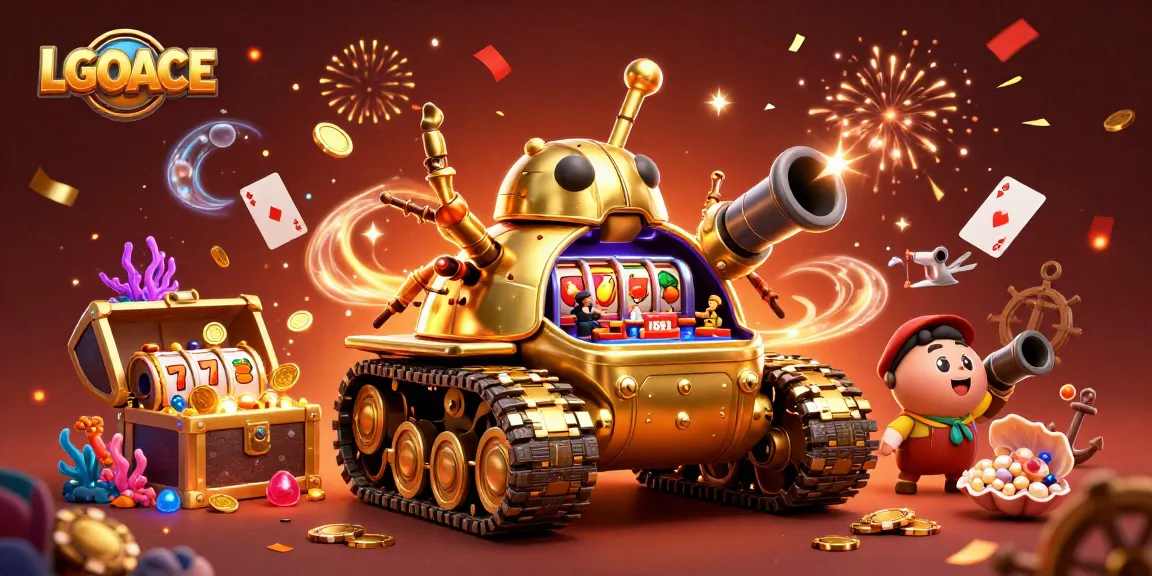 LGOACE delivers exhilarating slot action with a dazzling golden beetle tank casino scene.