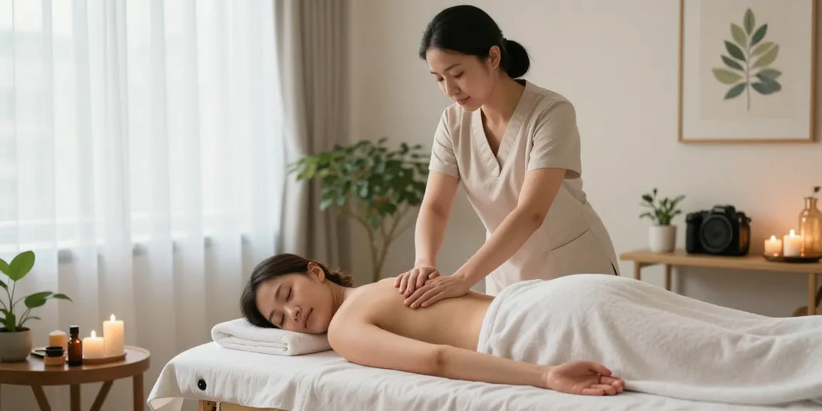 Swedish massage scene at makangs.com/region/국내/서울-/마사지-스웨디시 with a professional masseuse in a tranquil setting.