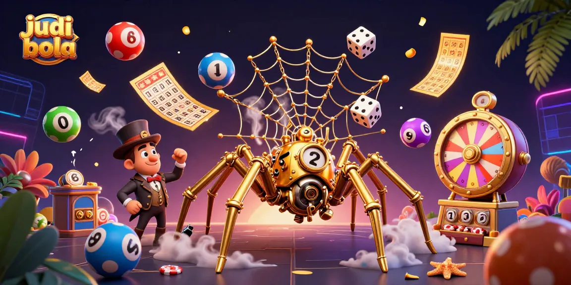 Engaging scene of judi bola featuring a steampunk spider and dynamic gambling elements.