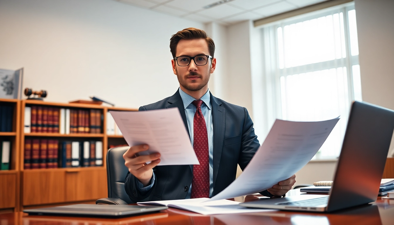 Clearwater truck accident attorney consulting clients in a professional setting.