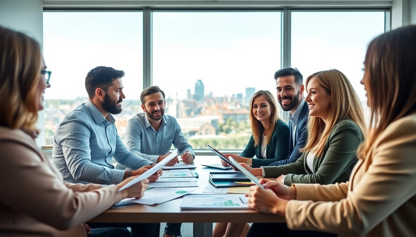 Engaging discussion on guaranteed rent in High Wycombe in a modern office setting.