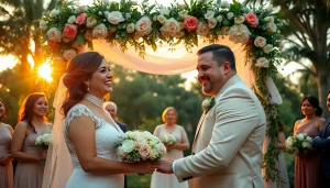 wedding photography tampa fl capturing a joyous couple's ceremony in Tampa during golden hour