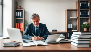 Contract drafting services India: Lawyer focused on drafting legal documents in a professional office.