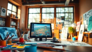 Artists creating innovative designs at https://www.trilgameshproject.com digital art studio.