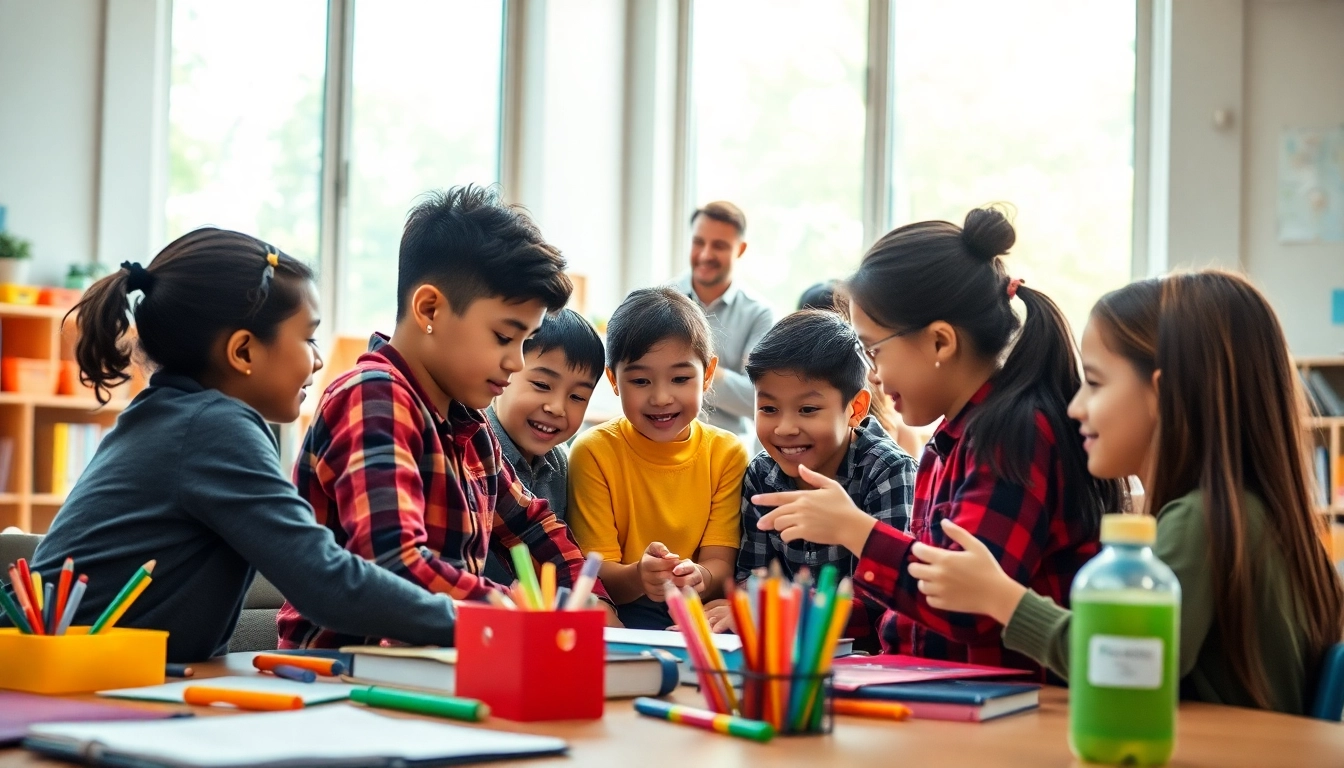 Engaged students collaborating in a bright classroom to enhance their Education experience.