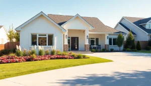 Highlighting real estate properties with an inviting modern home in natural surroundings.