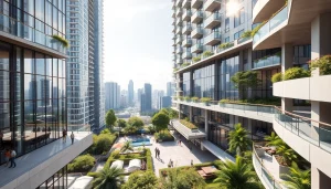 View the vibrant new condo developments at https://newdeveloperlaunch.sg with modern architecture and lush green spaces.