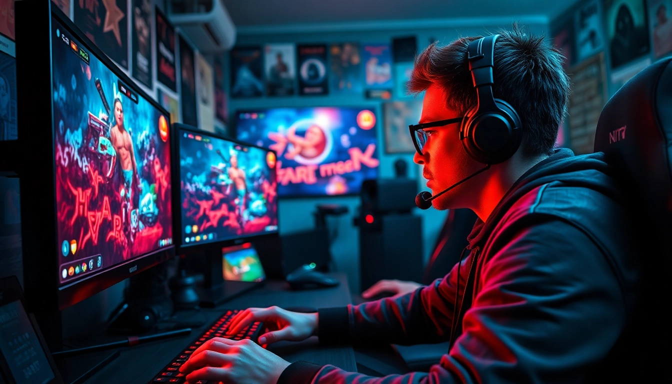 Login lapak303 game memperlihatkan gamer yang terfokus dalam ruang gaming yang dinamis.