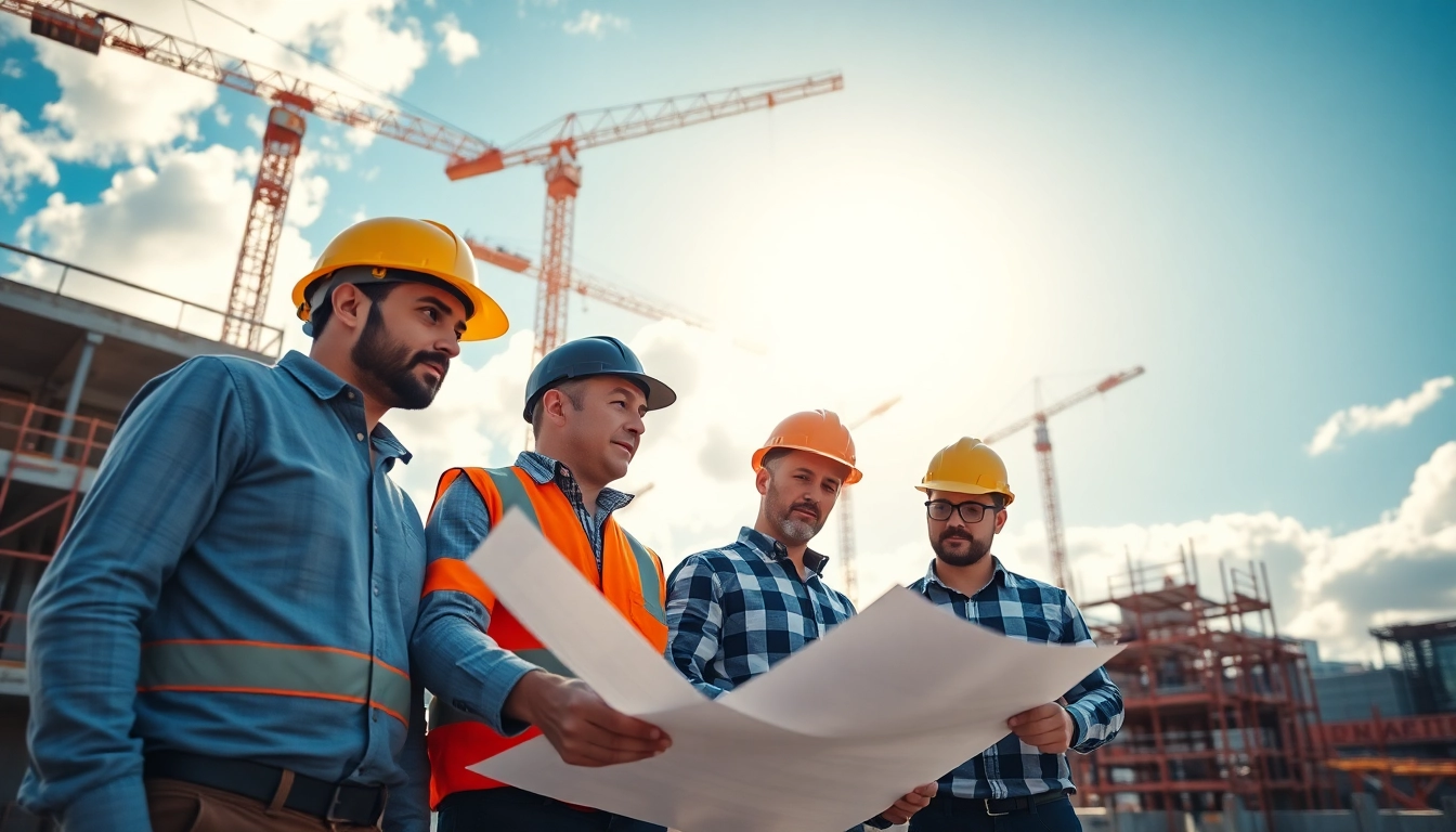 Engaged New Jersey Commercial General Contractor team collaborating on a construction project.