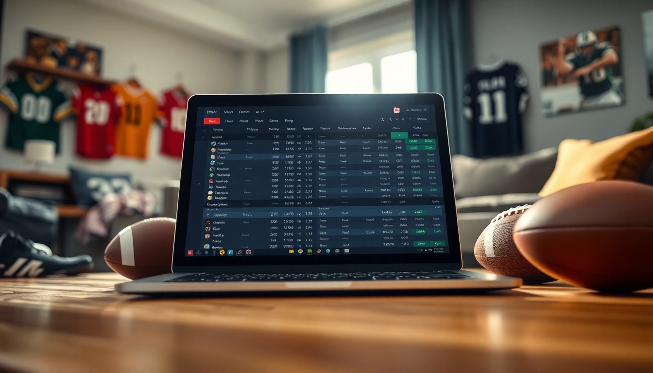 Engaging scene showcasing best sports betting sites in Mexico with smooth laptop screen and sports memorabilia.