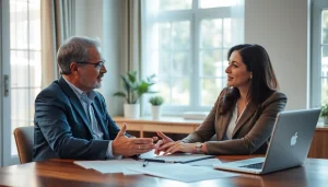 신용카드 현금화 방법을 이야기하는 전문가와 따뜻한 사무실 환경.
