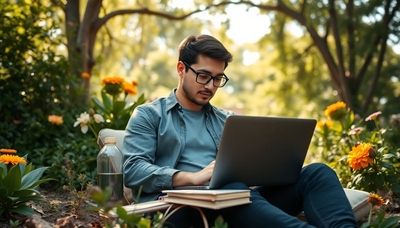 Writing for https://www.unsustainablemagazine.com amidst nature, symbolizing sustainability.