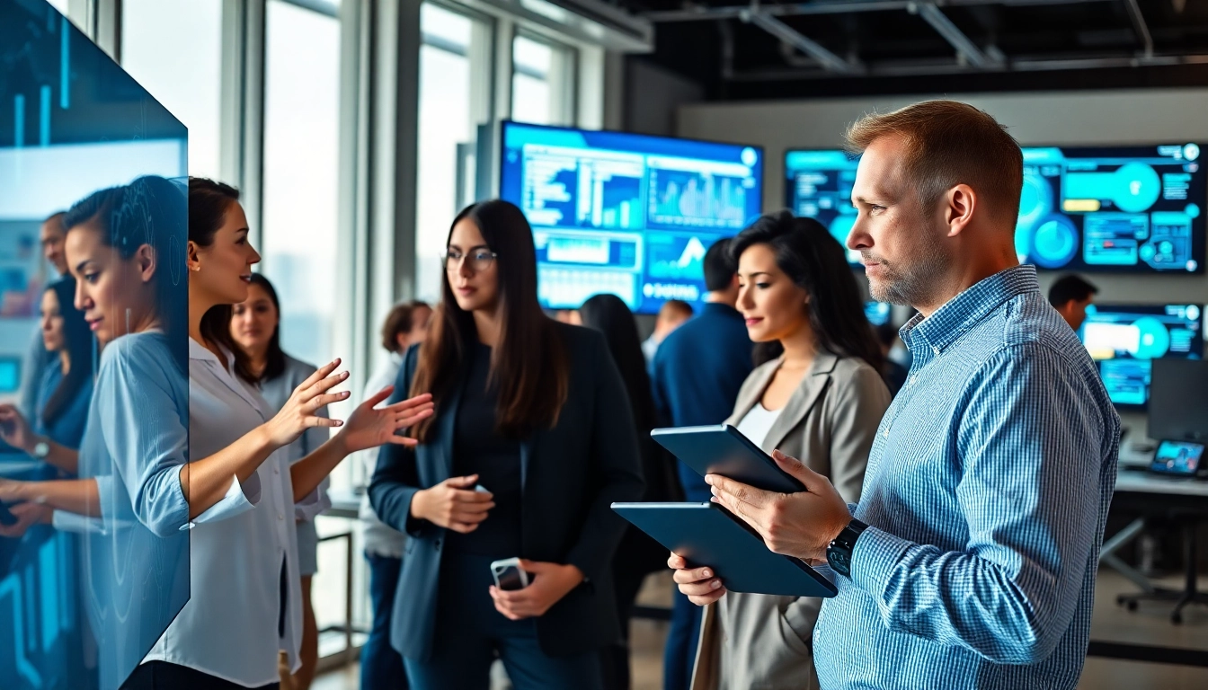 Engage with innovative technologies at https://mohamedmmblog.tech in a modern workspace scene.