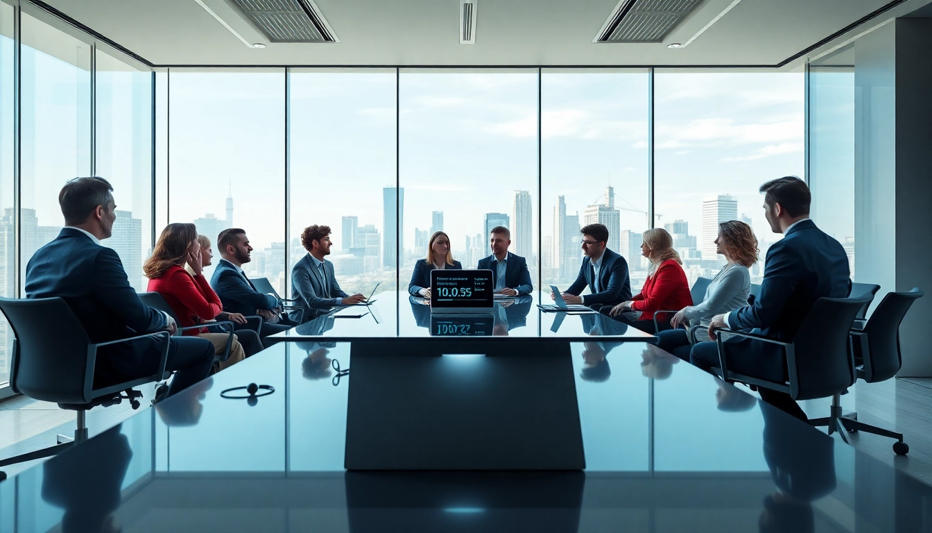 Team brainstorming VoIP solutions in a modern office for a uk voip provider.